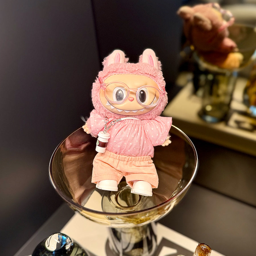☕ “Pink Latte Lounge” Fit – Bubble Blush Edition
