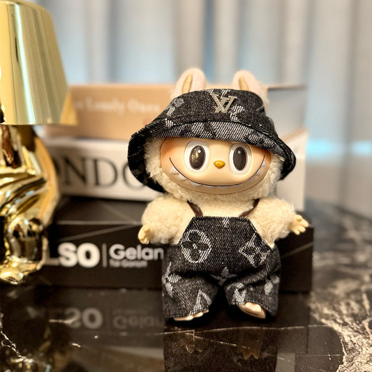 🖤 Midnight Monogram Set for Labubu – Luxe Noir Edition
