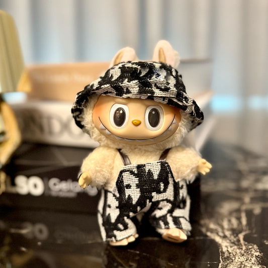 🖤🩶 Monochrome Street Set for Labubu – Bold & Graphic Edition