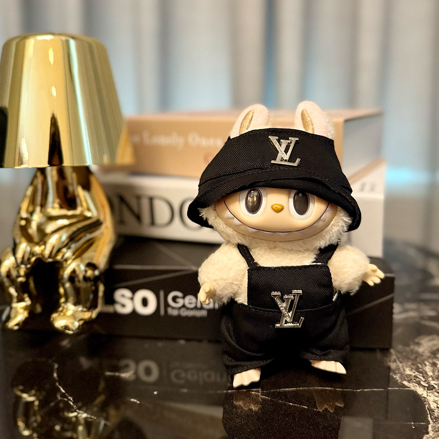 🖤 LV Noir Set for Labubu – Classic Black Edition