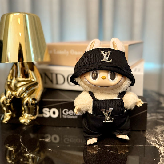 🖤 LV Noir Set for Labubu – Classic Black Edition