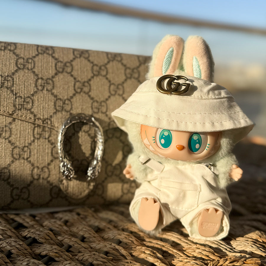 🤍 GG Cream Luxe Set for Labubu – Sunset Stroll Edition