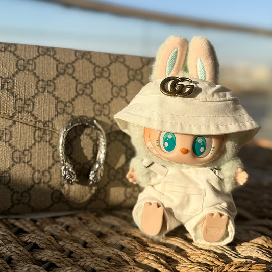 🤍 GG Cream Luxe Set for Labubu – Sunset Stroll Edition