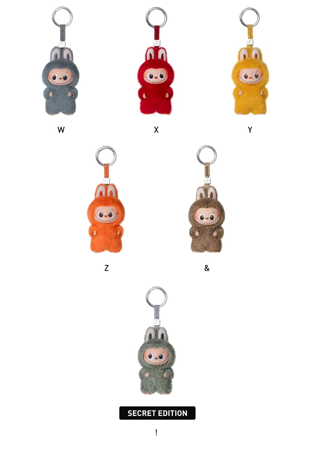 THE MONSTER PIN FOR LOVE SERIES - Vinyl Plush Pendant Blind Box (N-Z)open so you can choose your letter