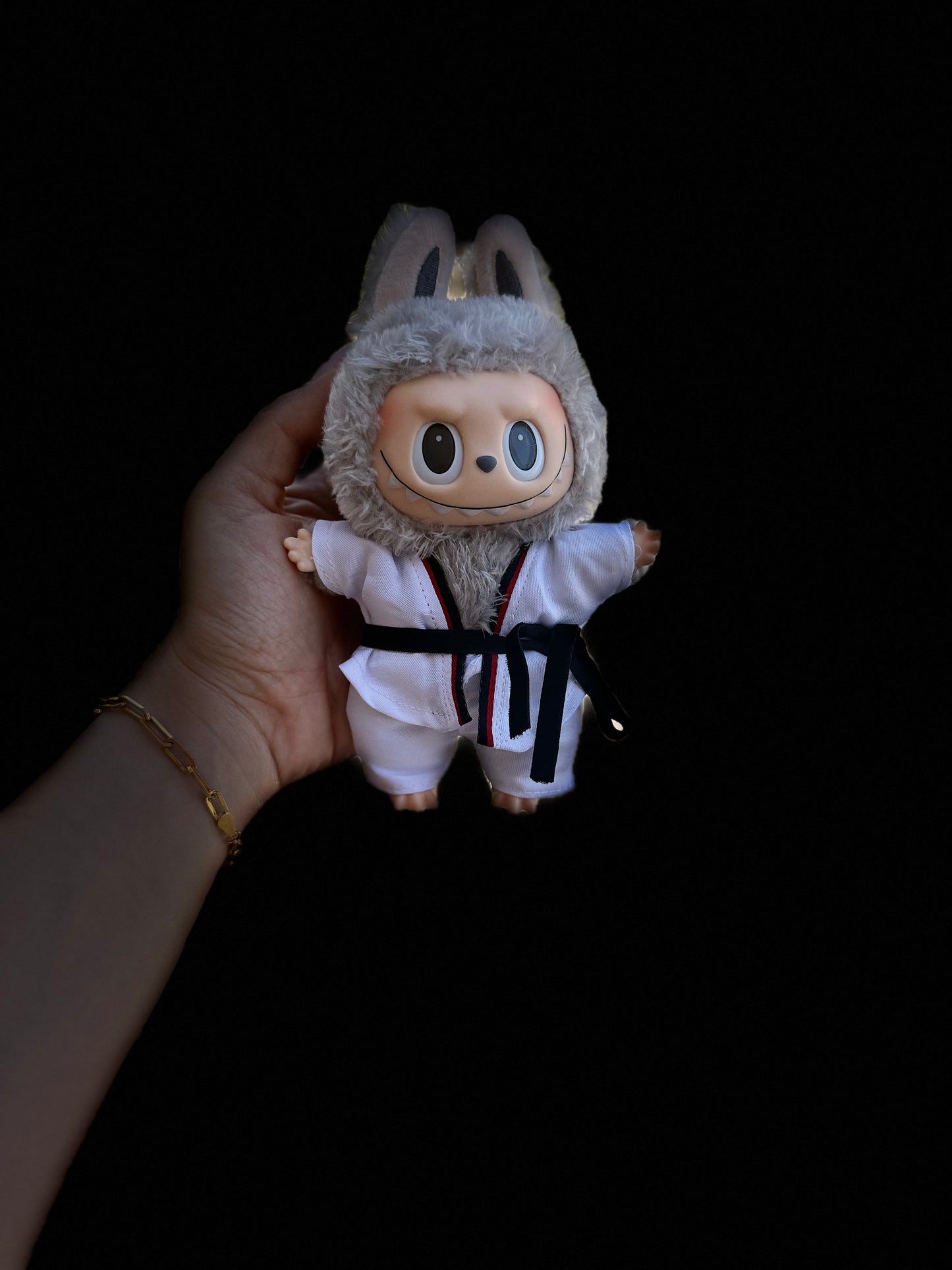 Labubu Taekwondo Outfit – Black Belt Edition 🥋