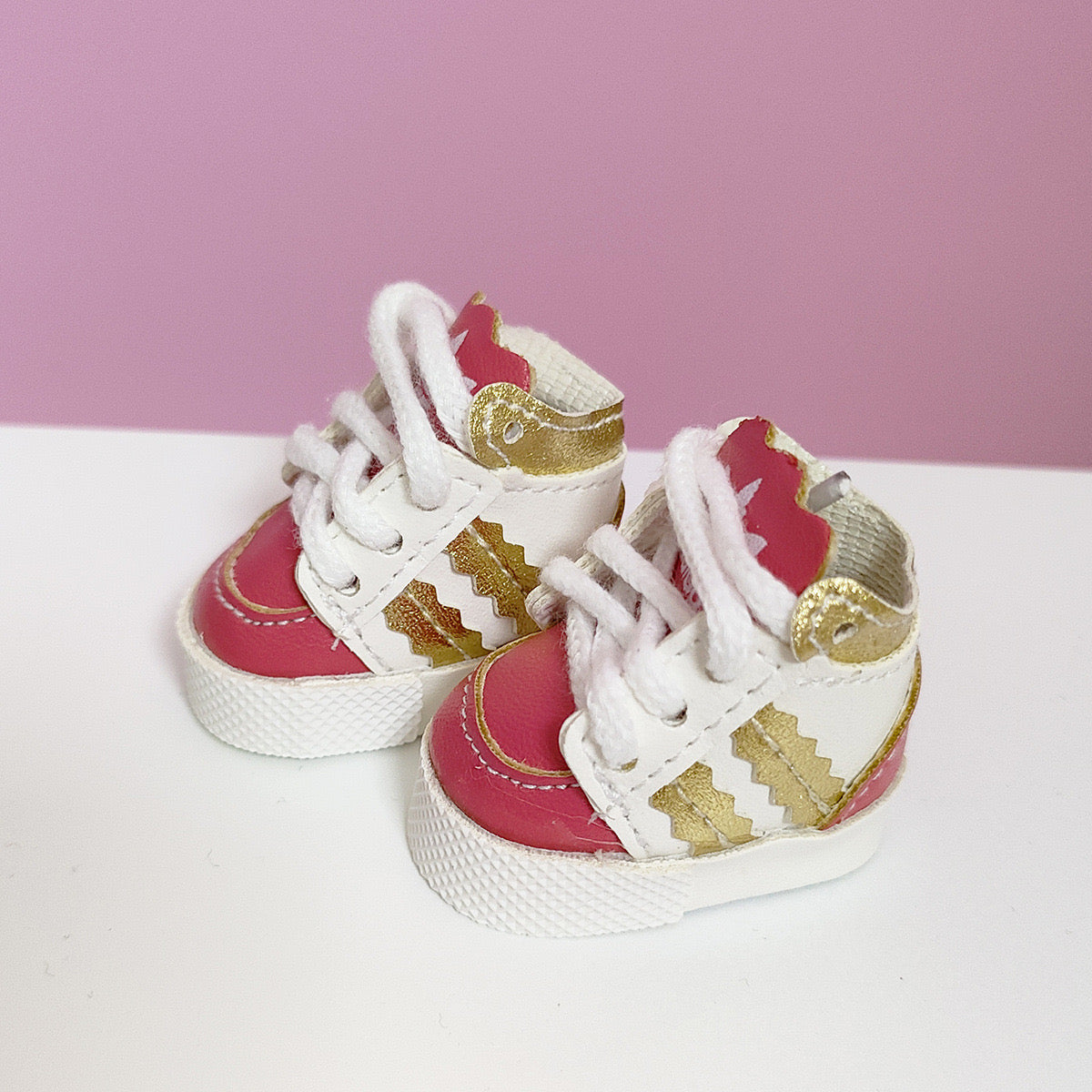 ✨ Labubu Adidas-Inspired Sneakers (Pink & Gold)