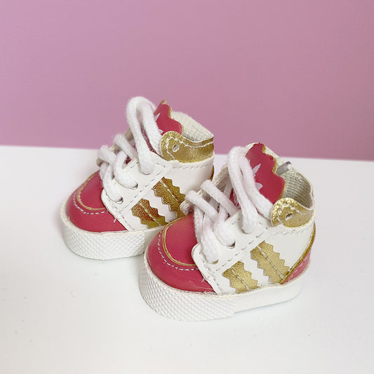 ✨ Labubu Adidas-Inspired Sneakers (Pink & Gold)