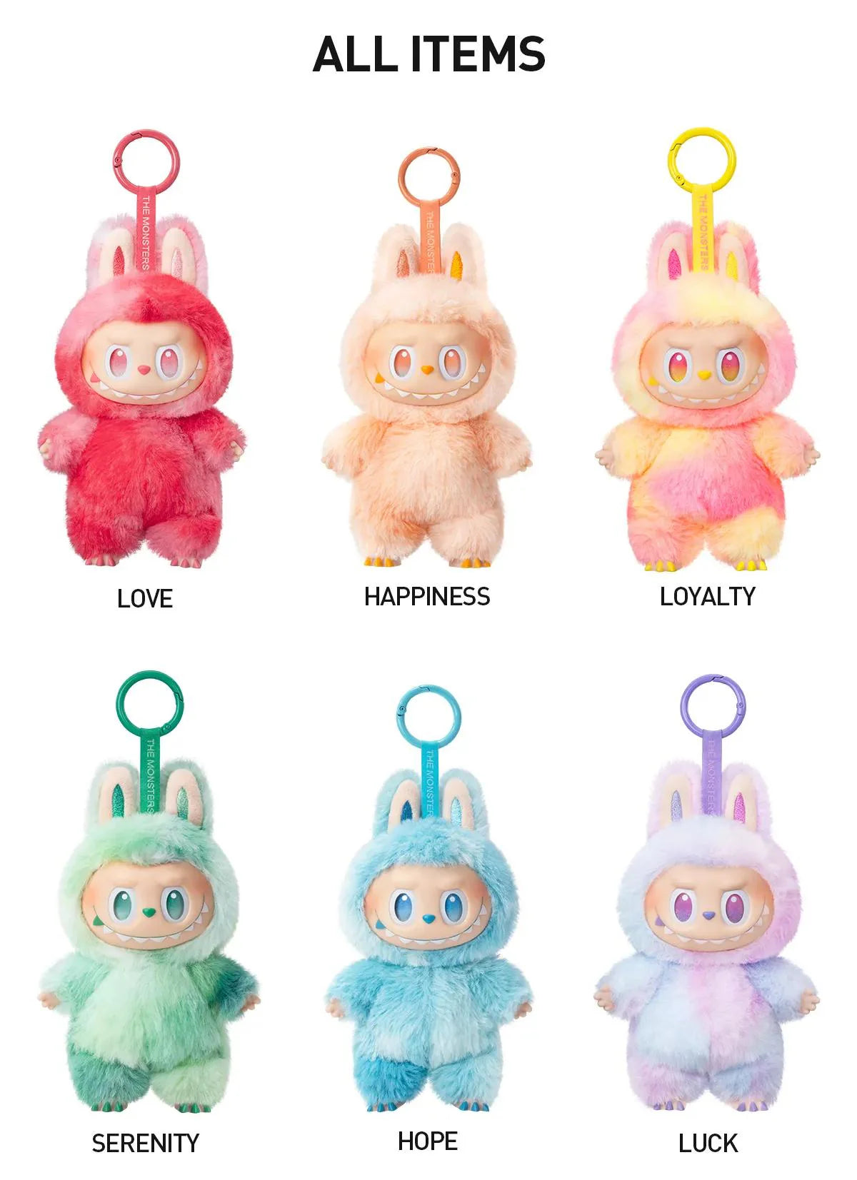 Labubu Big Into Energy Keychains - Authentic (Whole Set 6)
