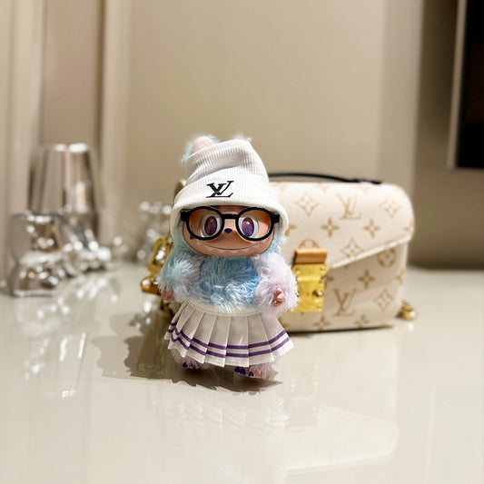 📚 “Luxury Learner” Labubu Fit – LV Preppy Edition