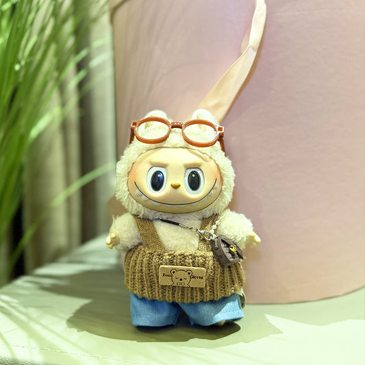 🧸 “Teddy & Chanel” Labubu Fit – Soft Luxe Scholar Edition