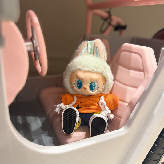 🔥 “Drive Me Wild” Labubu Fit – Orange Hoodie Edition 🧡