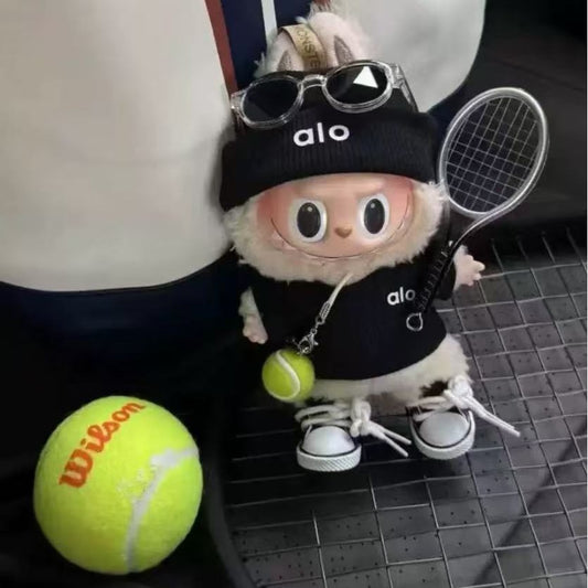 Labubu Black Alo Tennis Pro Outfit Set