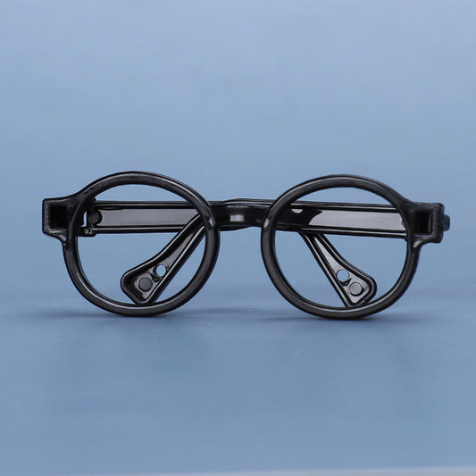 🖤 Round Frame Glasses for Labubu – Classic Black Edition
