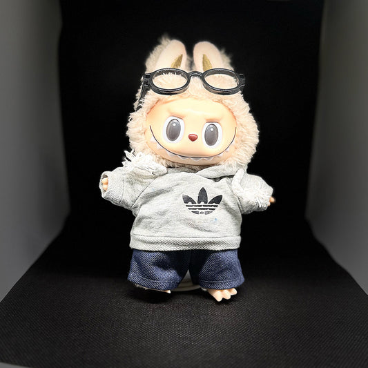 Adidas Inspired Chill Set – For Labubu (Grey Edition)