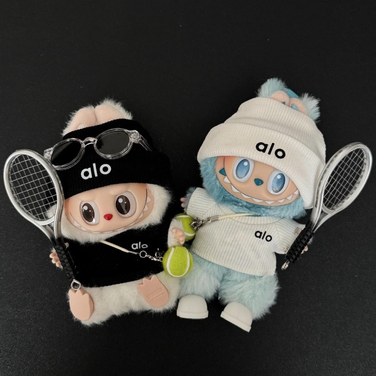 Labubu Black Alo Tennis Pro Outfit Set
